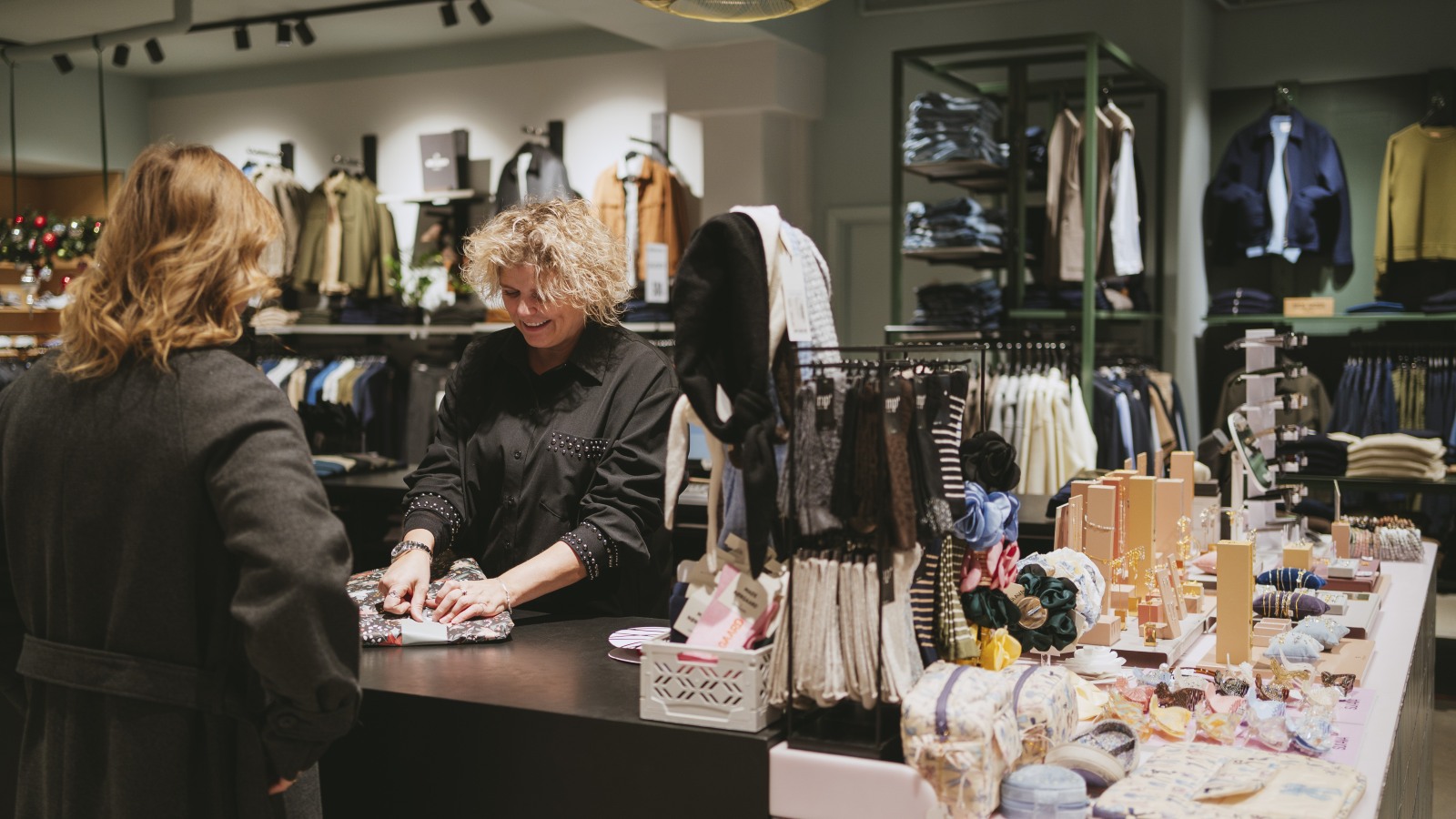 Juleshopping i byens butikker til jul i den gamle fæstningsby Fredericia